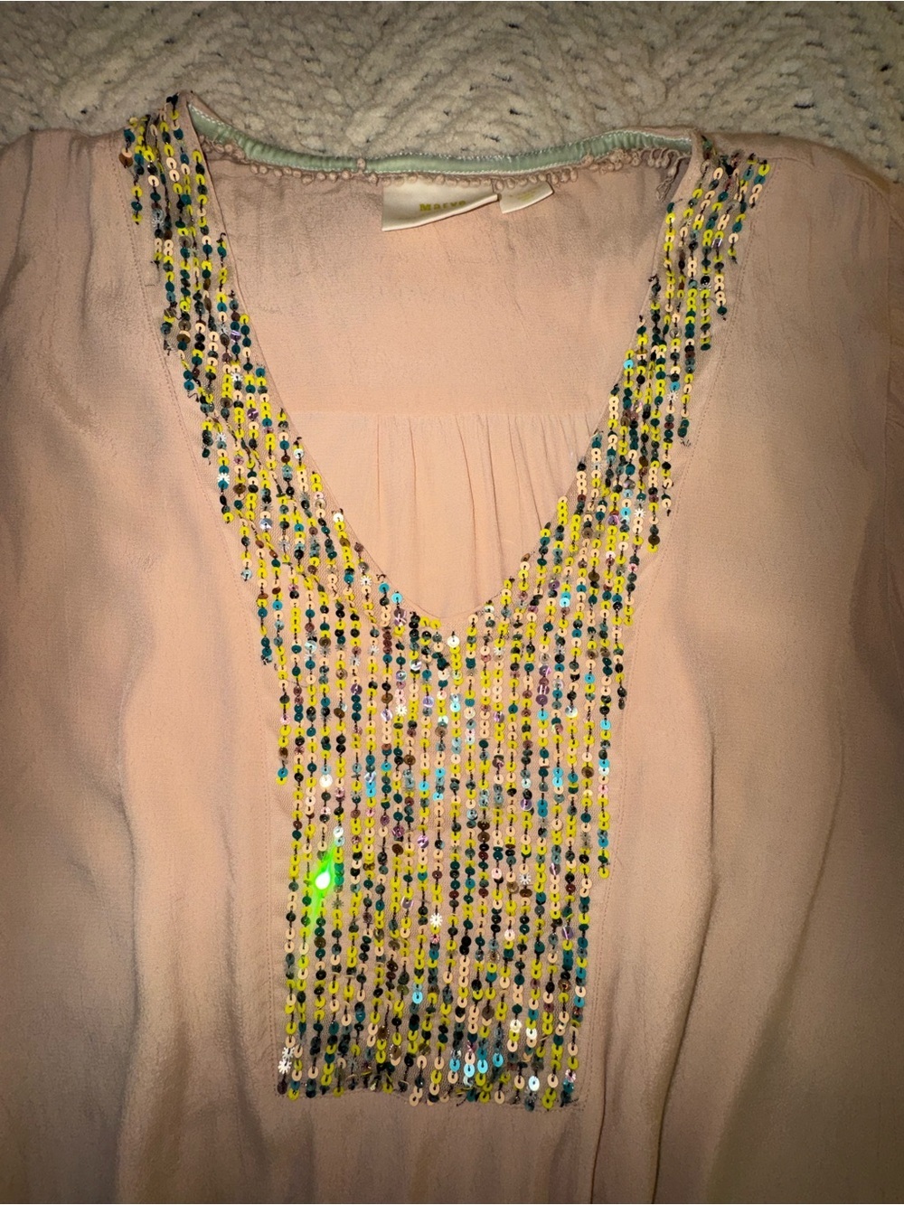 Maeve by Anthropologie Kristie sequined peasant blouse - XL - Picture 5 of 13